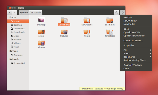 Nautilus do Ubuntu 12.10 virá com nova barra de ferramentas
