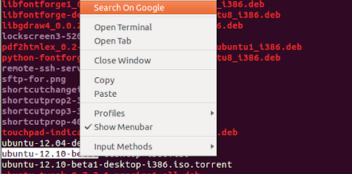 Adicionando a opção "Pesquisar no Google" no menu de contexto do terminal do Ubuntu
