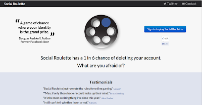 Jogue o Social Roulette e se você perder o seu Facebook será apagado da rede, topa?