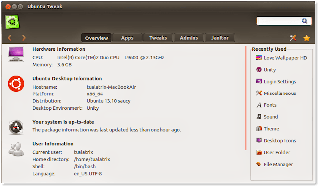 Ubuntu Tweak agora tem suporte ao Ubuntu 13.10 Saucy Salamander