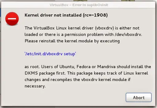 VirtualBox da Erro depois de atualização de Kernel