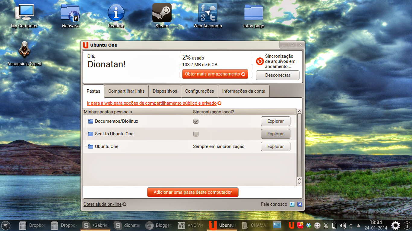 Como instalar o Ubuntu One no Kubuntu com ícone na área de notificação