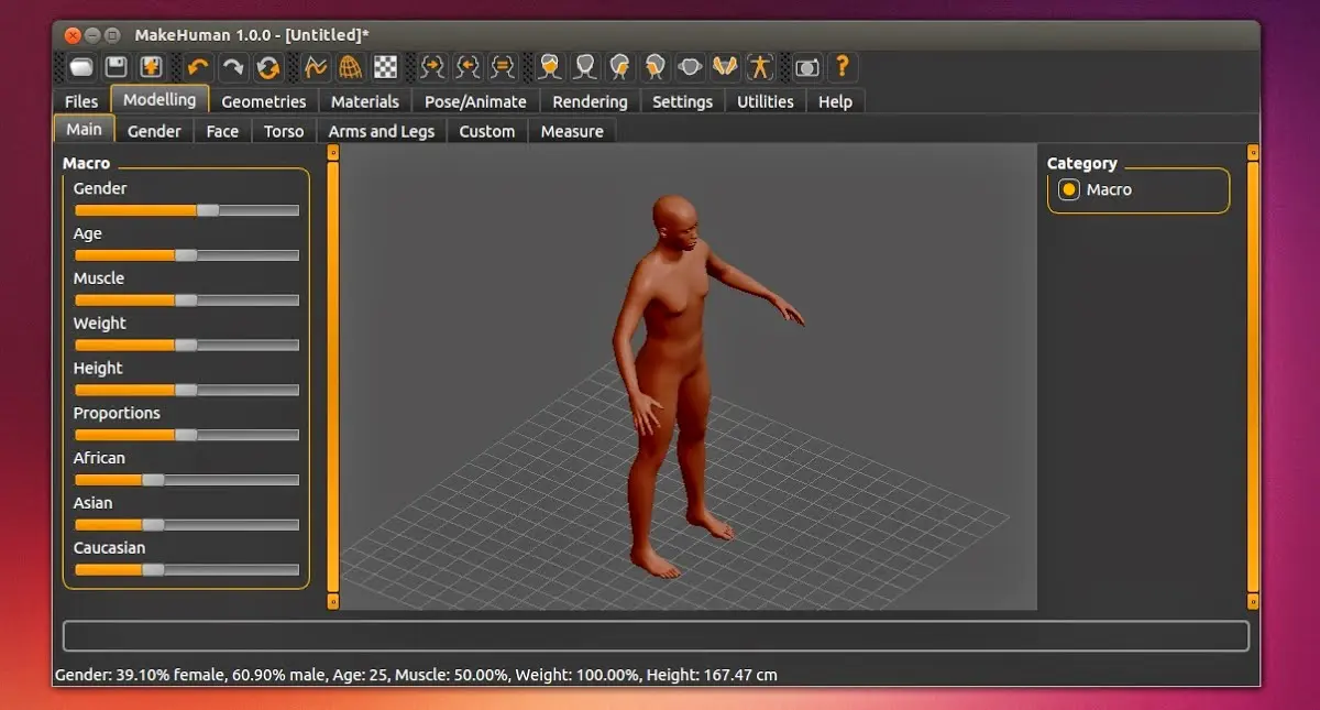 Make Human: Modelador de seres humanos em 3D para Ubuntu