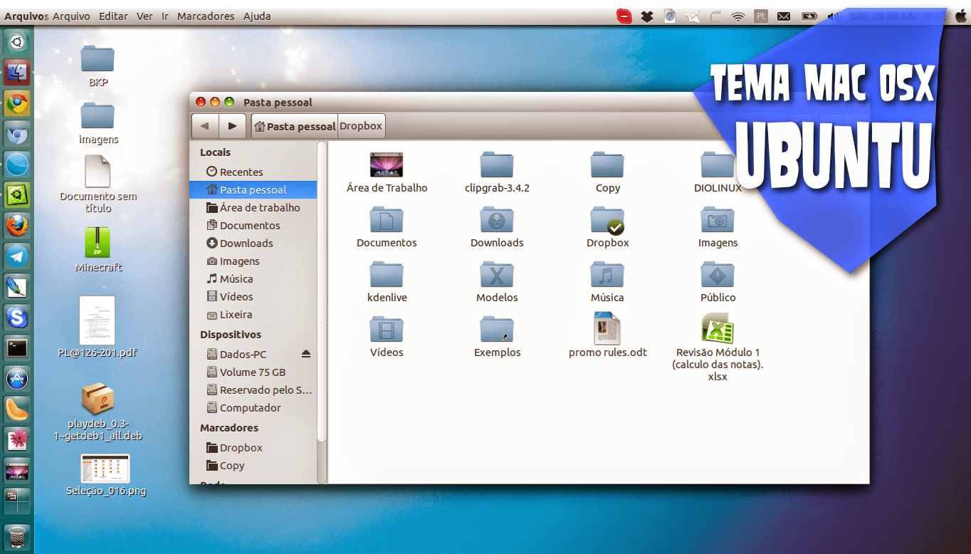 Instale o tema do Mac OSX no seu Ubuntu 14.04 LTS