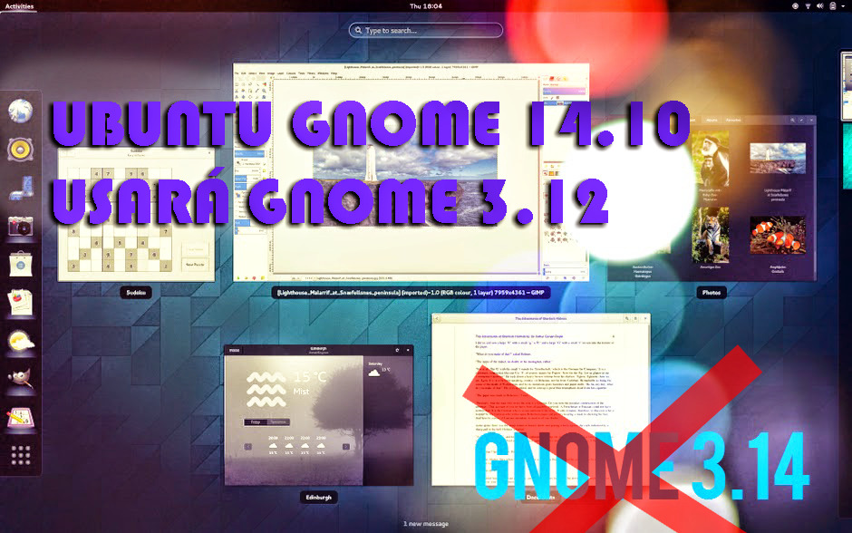 Ubuntu Gnome 14.10 vai usar Gnome 3.12 ao invés do 3.14
