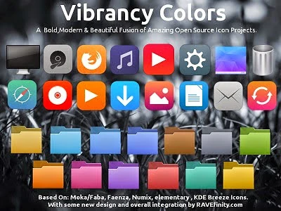 Vibrancy Colors - Um novo tema de ícones baseado nos conjuntos mais populares do mundo Linux