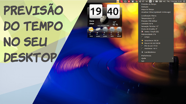 Previsão do tempo no seu desktop Ubuntu