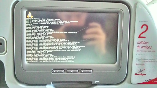 Linux é usado nas poltronas dos aviões