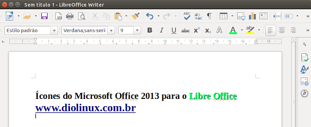 Como instalar o tema de ícones do MS Office 2013 no Libre Office
