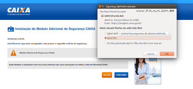 Caixa Econômica Federal compatibiliza seu Internet Banking com Ubuntu, Debian e Linux Mint