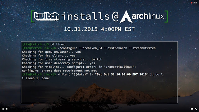 Twitch Viewers tentarão instalar Arch Linux