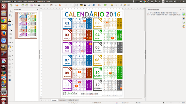 Baixe o calendário 2016 feito no LibreOffice