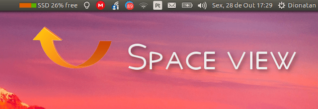 Veja o espaço livre em disco através de um indicador no Ubuntu