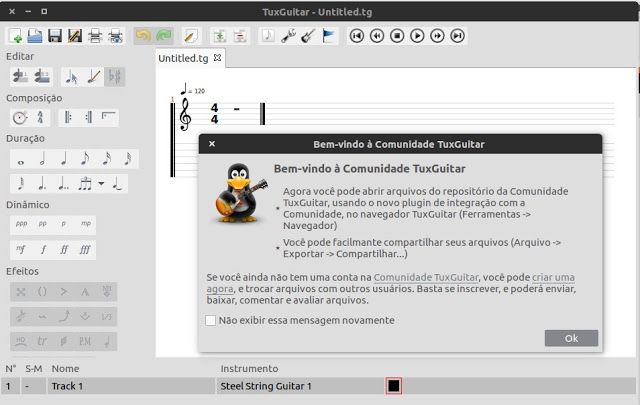 TuxGuitar - Escreva partituras para guitarra compatíveis com o GuitarPRO no Linux