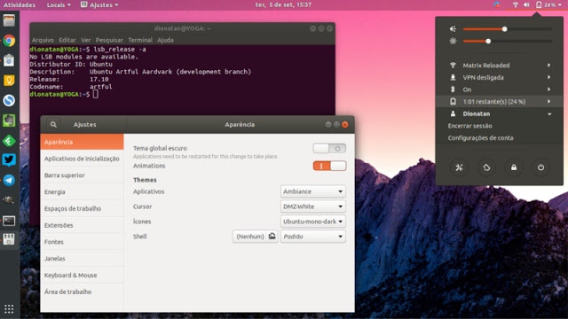Canonical libera novo tema para GNOME Shell no Ubuntu 17.10 Artful Aardvark