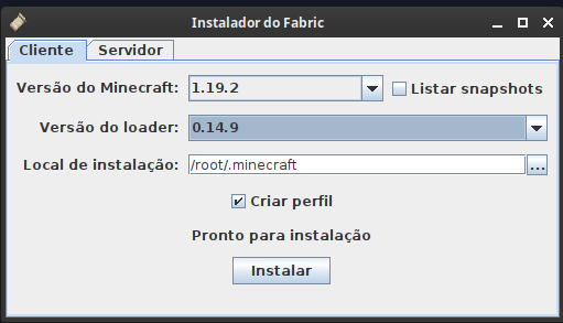 diolinux instalar minecraft no linux fabric