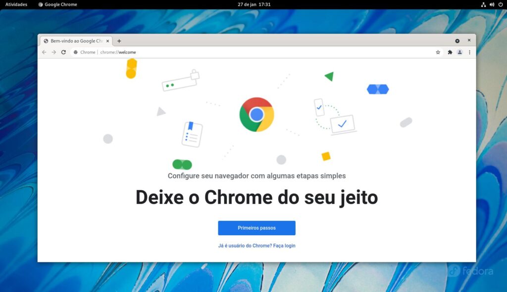 Como instalar o Google Chrome no Linux Fedora.