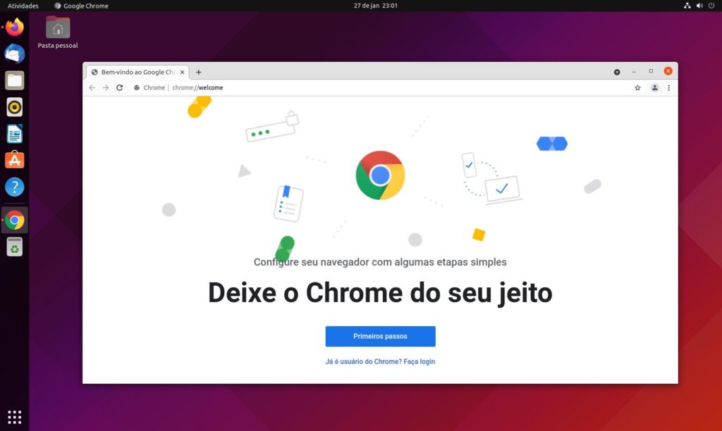 Instalando o google chrome