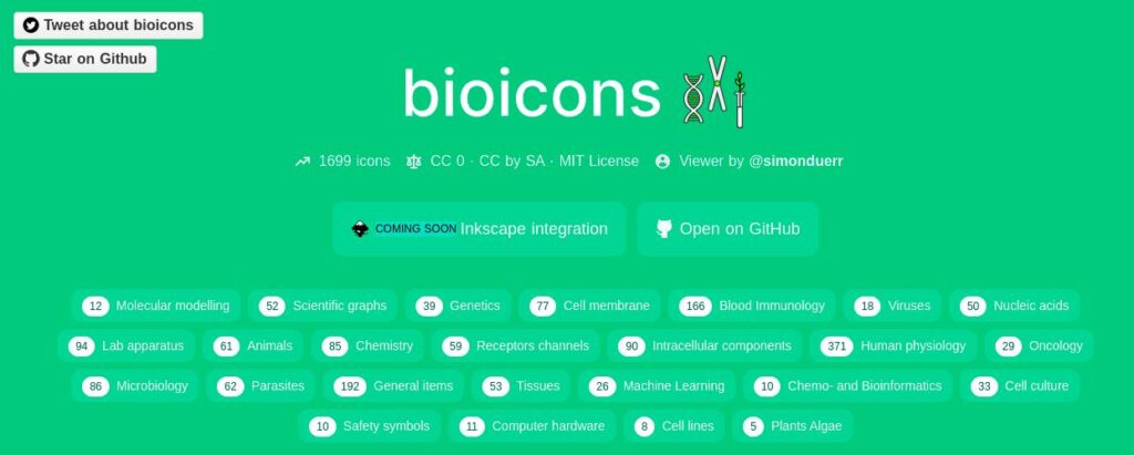 Bioicons no Inkscape