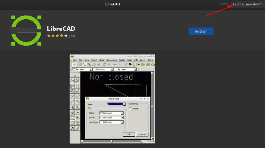 Como instalar o LibreCAD Fedora.