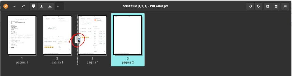 Juntar PDF Linux Arranger.