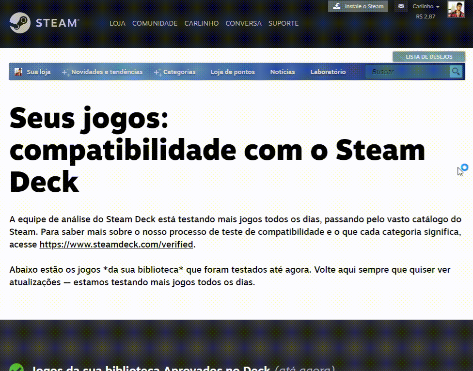 Steam Deck ganha página onde usuário pode ver seus jogos compatíveis -  Cidades - R7 Folha Vitória