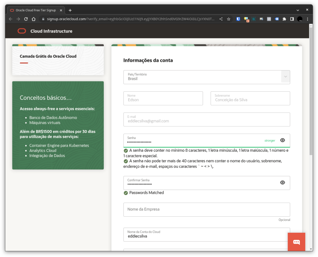 Oracle Cloud tirando o máximo proveito dos serviços gratuitos 3 oracle cloud - 02 - validacao de conta