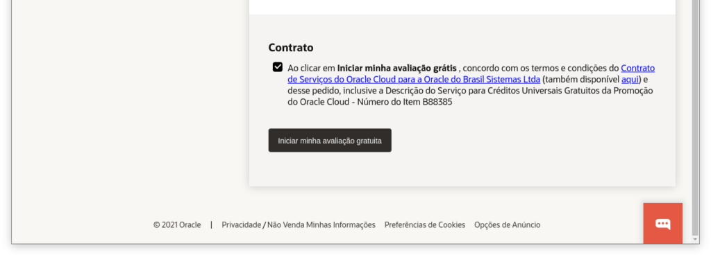 oracle cloud - 04 - avalicao gratis