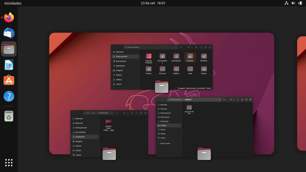 ubuntu 2210 - visualisacao de janelas