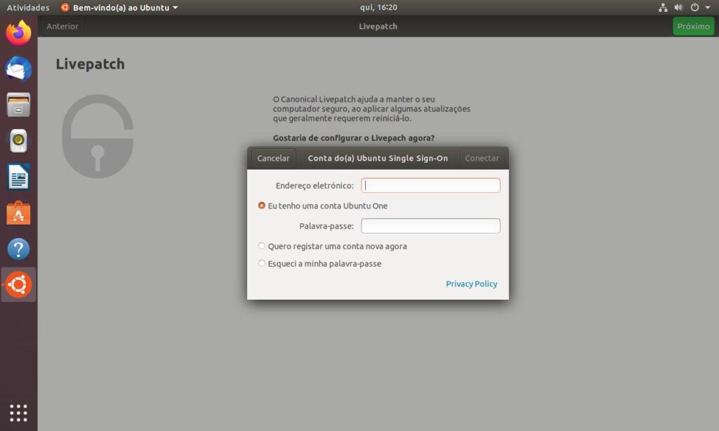 logando livepatch ubuntu 18.04