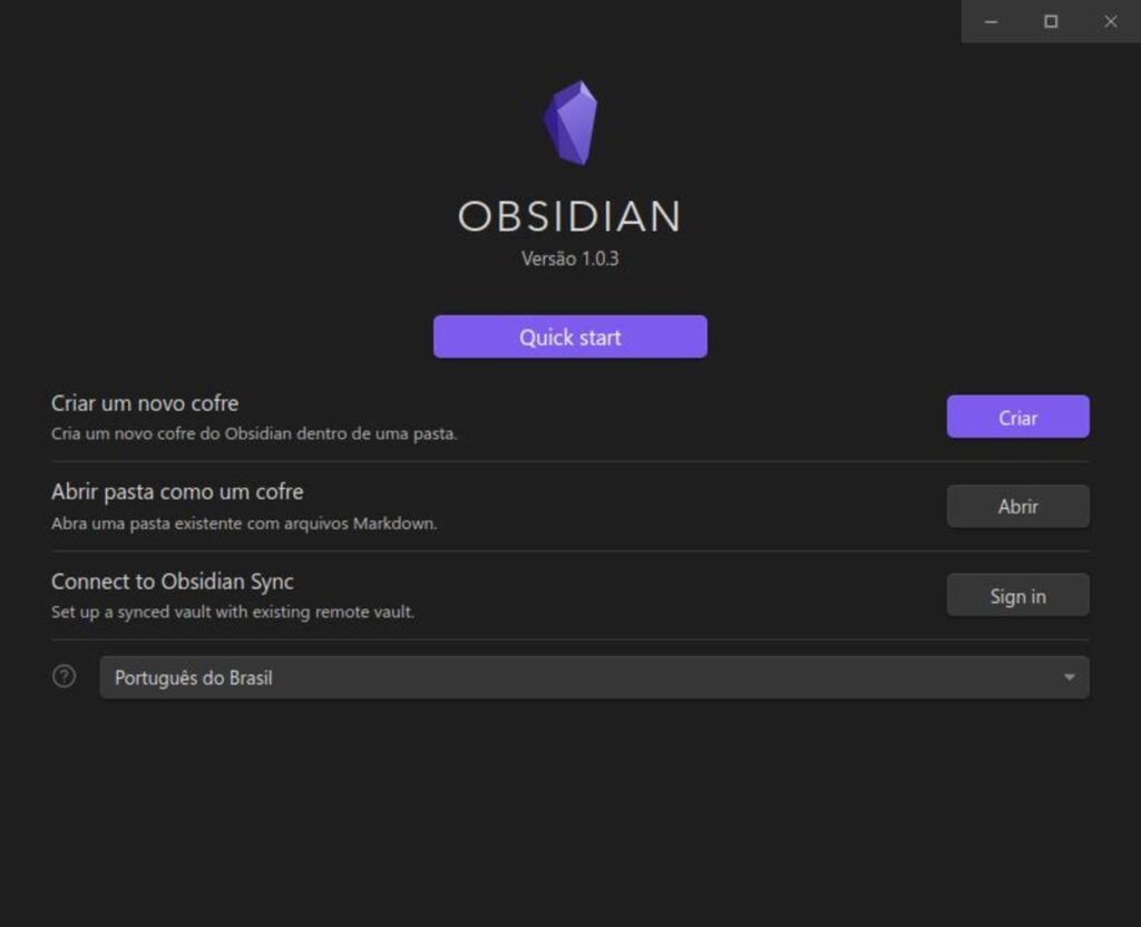 Anotações no Obsidian — Início
