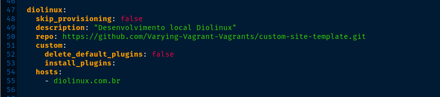 vagrant - config yaml - diolinux