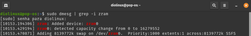 ZRAM - Instalação padrão no Pop!_OS