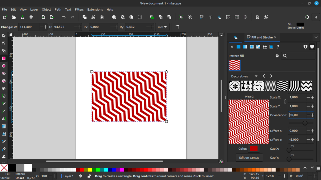 inkscape 1.3 beta traz recurso de criação de formas e editor de padrões padroes