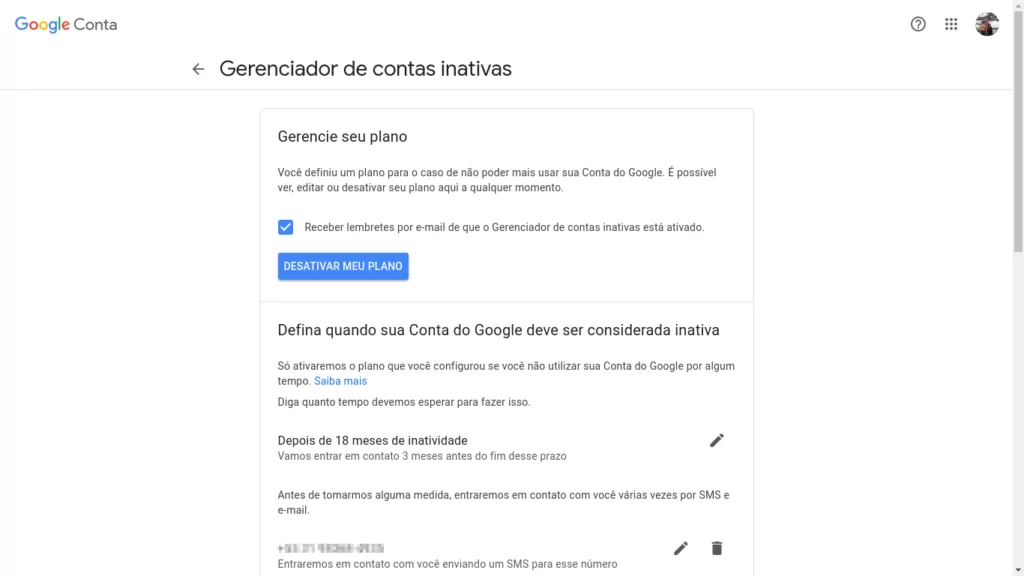 Google deletará contas inativas - gerenciador de contas inativas