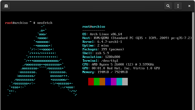 fetch - curso de arch Linux
