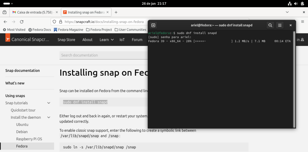 Instalando Snap no Fedora