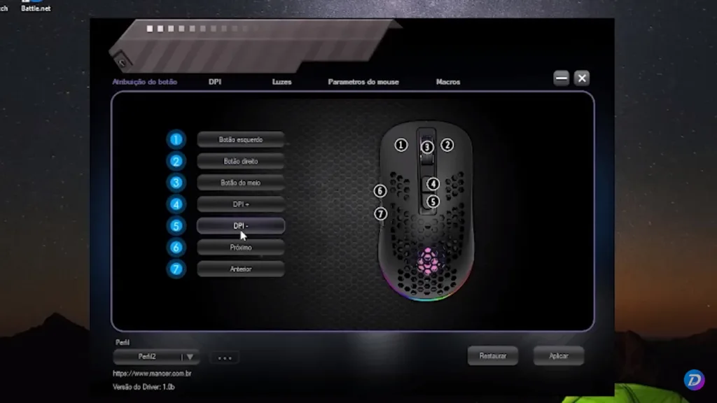 Software controlador de mouse exclusivo para Windows
