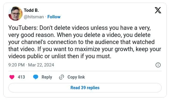 Deletar vídeos do YouTube pode atrapalhar no crescimento do seu canal 1