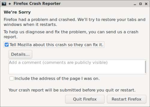 Firefox está refazendo o gerador de relatórios de erros em Rust 1