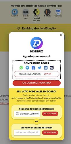 Pela primeira vez o Diolinux concorre ao iBest 2