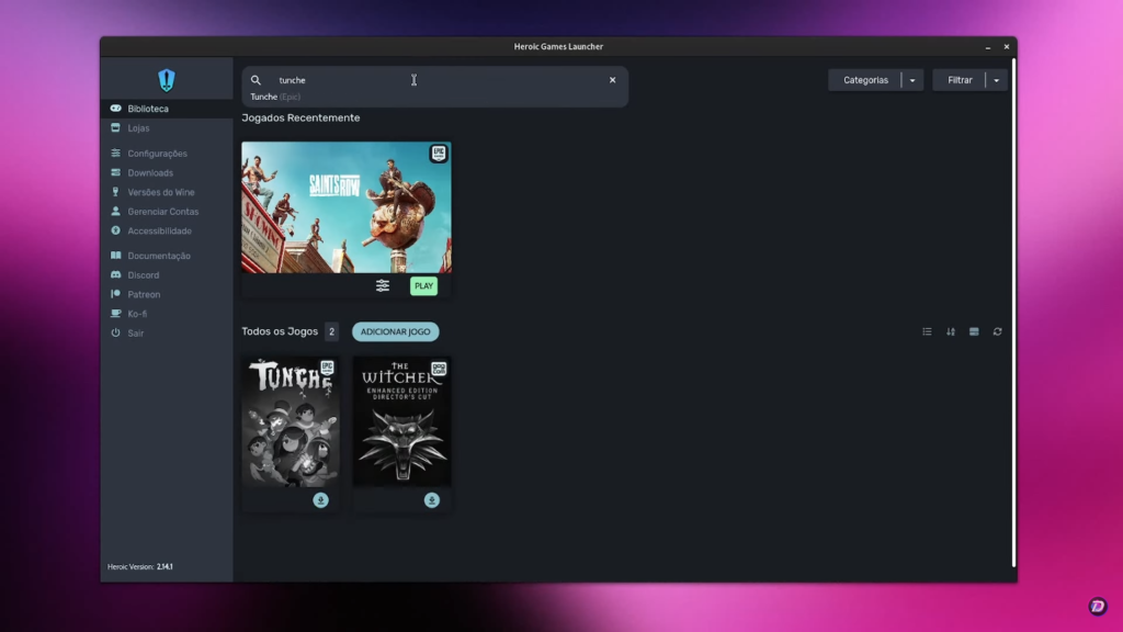 Como utilizar o Heroic Games Launcher para jogar no Linux 2