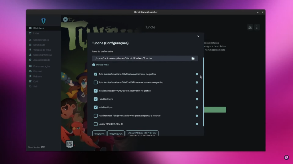 Como utilizar o Heroic Games Launcher para jogar no Linux 3