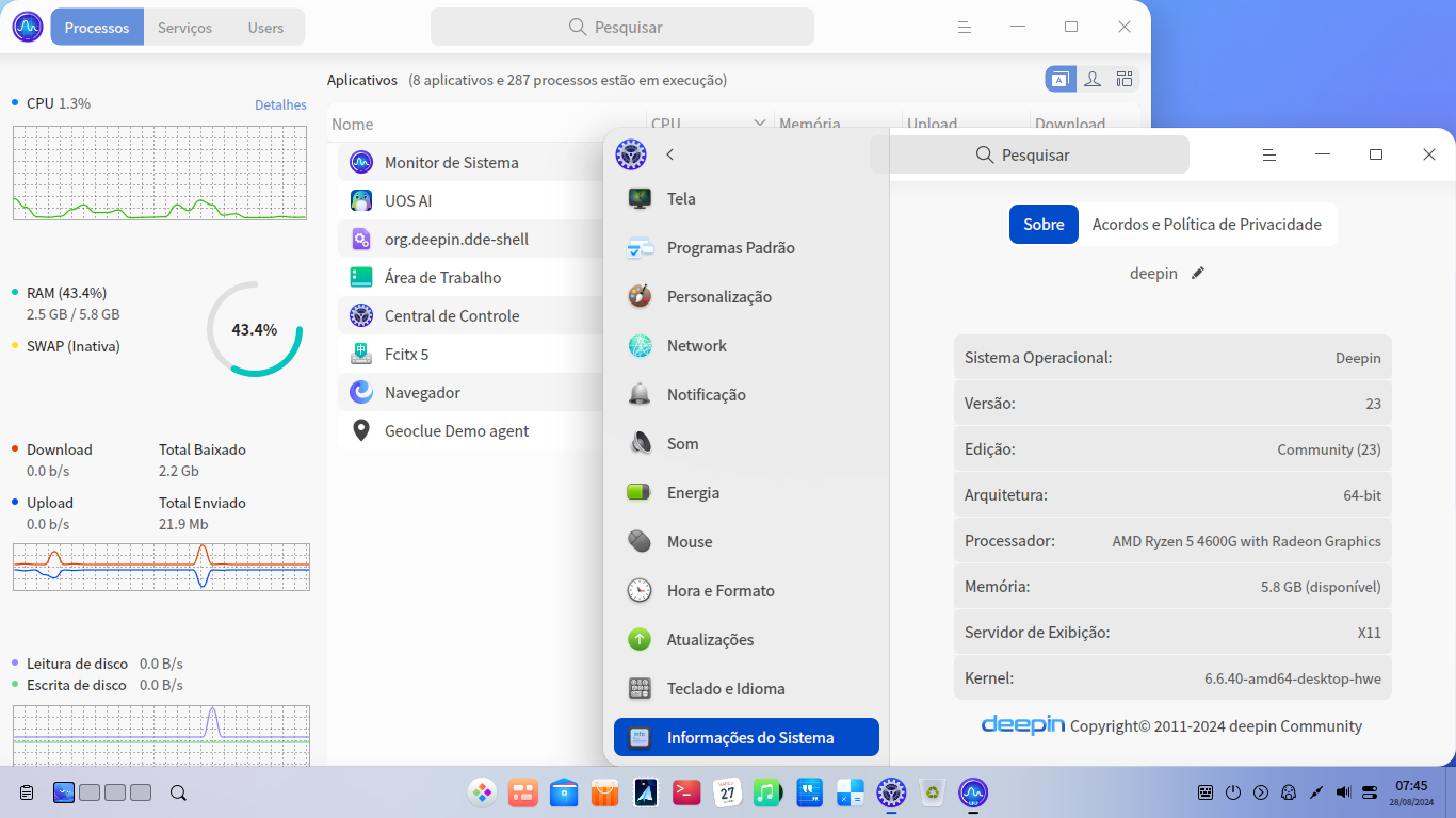 Primeiras impressões com o Deepin 23