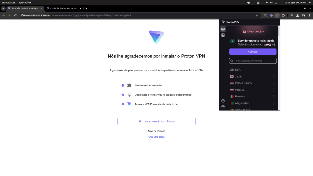 Proton VPN, uma nova extensão de VPN gratuita para navegadores 2