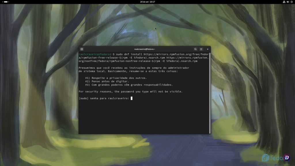 Pós-instalação do Fedora — driver NVIDIA, codecs proprietários e aplicativos 1 Pós-instalação do Fedora — driver NVIDIA, codecs proprietários e aplicativos (2)